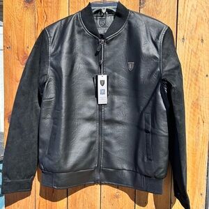 Men’s Vegan Leather Suede Jacket F Collection NWT